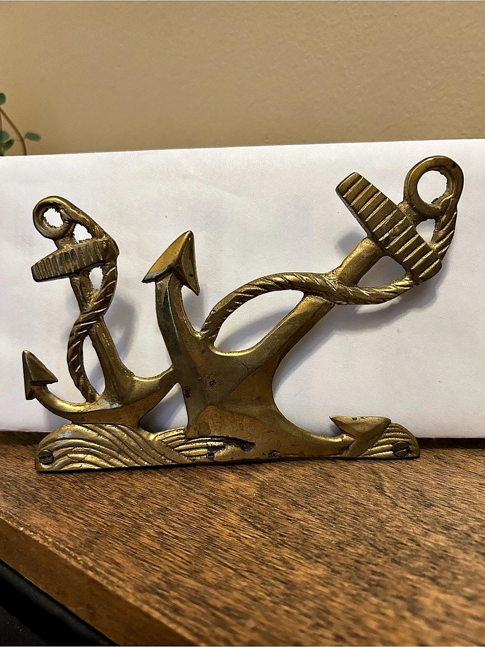 Brass Vintage Napkin/ Stationary holder- Nautical/Nantucket/ Cape Cod